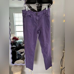 Vibrant Purple Straight Leg Jeans Fashion Statement